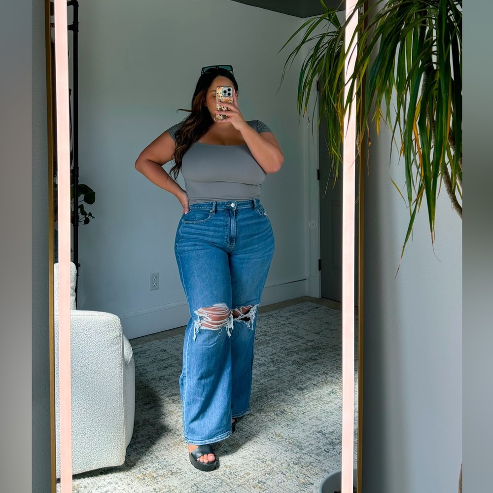 Size 14 REG - AE super high rise baggy wide leg